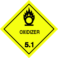 Gefahrgutetiketten / Gefahrgutaufkleber OXIDIZER Gefahrgutklasse 5.1. Für Kennzeichnung von GBOX Gefahrgutverpackungen > ALEX BREUER Onlineshop