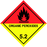 Gefahrgutetiketten / Gefahrgutaufkleber ORGANIC PEROXIDES Gefahrgutklasse 5.2. Für Kennzeichnung von GBOX Gefahrgutverpackungen > ALEX BREUER Onlineshop